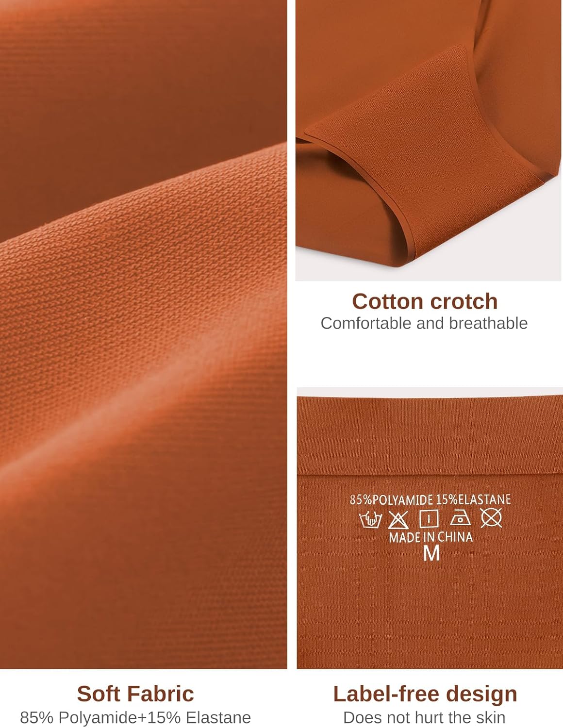 Womens Seamless Underwear High Waisted Full Coverage Briefs No Show Soft Breathable Panties 6 Pack - Image 6