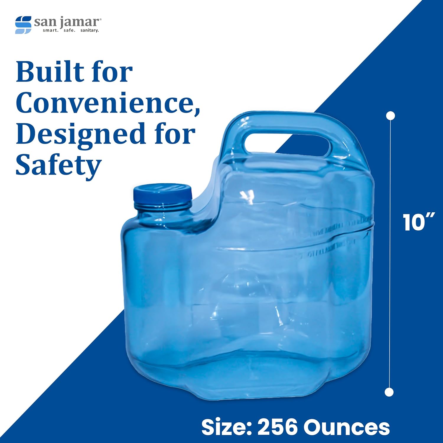 San Jamar Rapi-Kool Jug Cold Paddle – Ice Paddle for Cooling Hot Liquids, Soups, Stews in Restaurants, Commercial Kitchens, Cooling Jug for Food, 256 Ounce, Plastic, Blue (1 Pack)