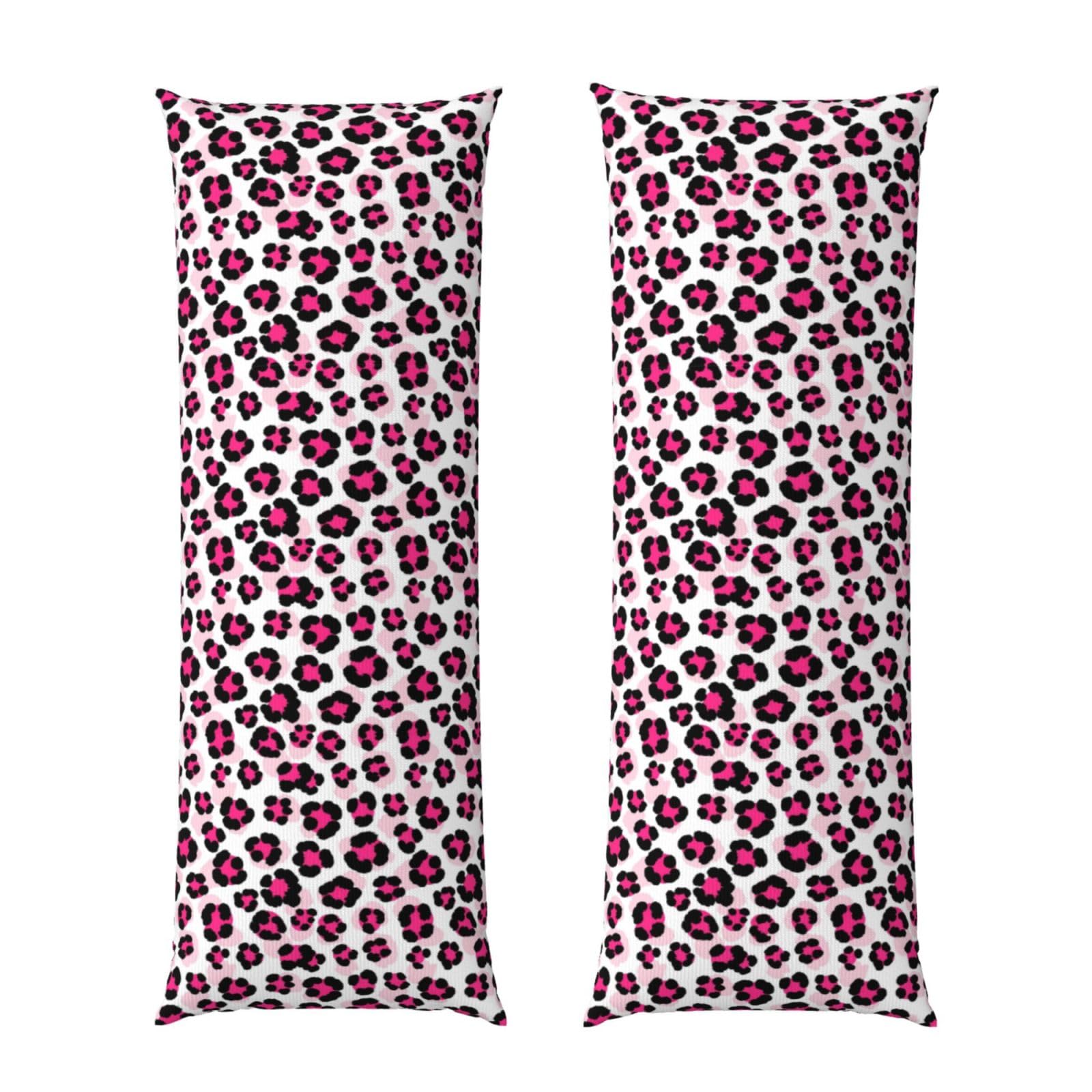 Long Pillowcase 20x60 Pink Cheetah Animal Skin Leopard Print, Body Pillow Cover with Hidden Zipper, Premium Quality Velvet, Breathable Rectangular Case for Bed Couch