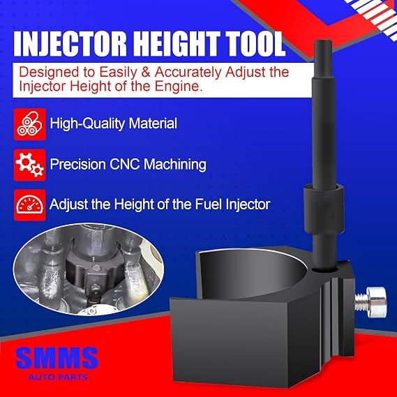 SMMS 9U-7227 Injector Height Adjustment Gauge Tool Fits for Caterpillar CAT 3406E C15 C16 (Black) OE:9U-7227