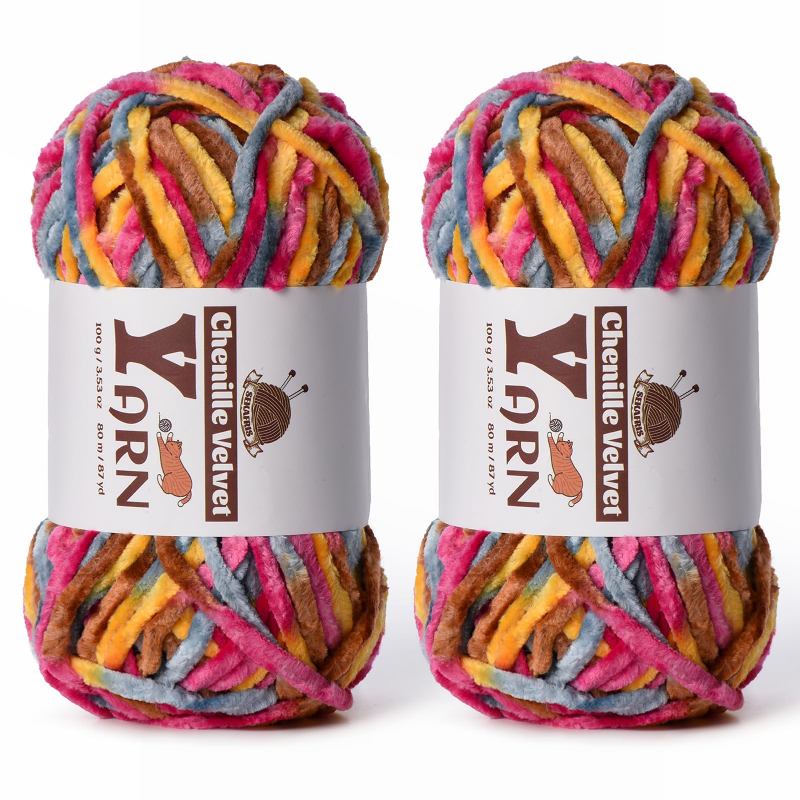 Chenille Crochet Sunrise Yarn 2 Pack