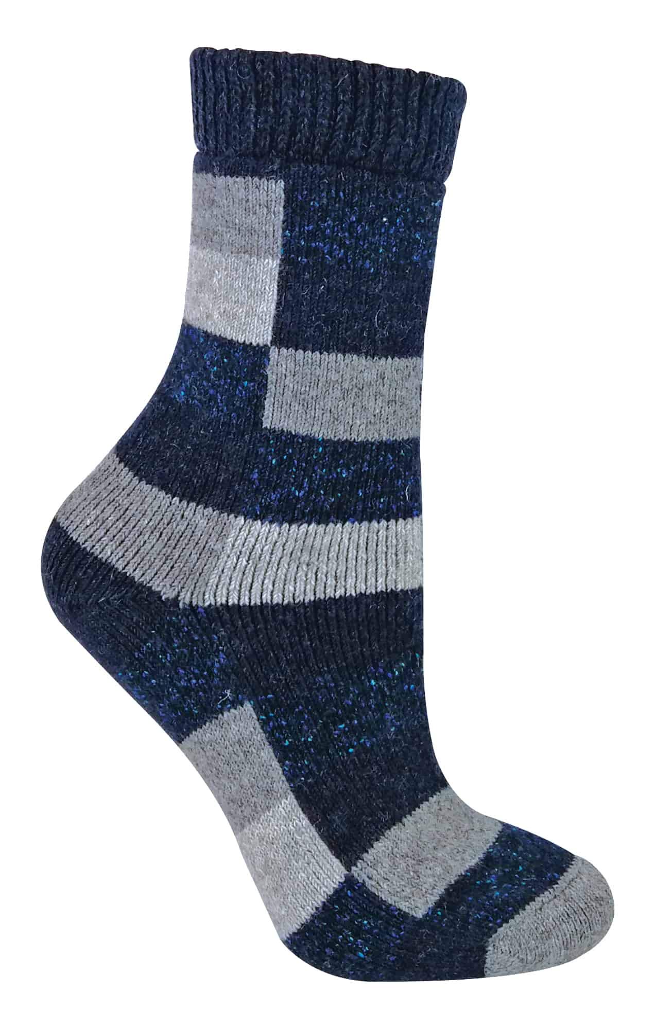 Sock Snob Women's Wool Blend Checkered Socks - Navy - Size 4-8