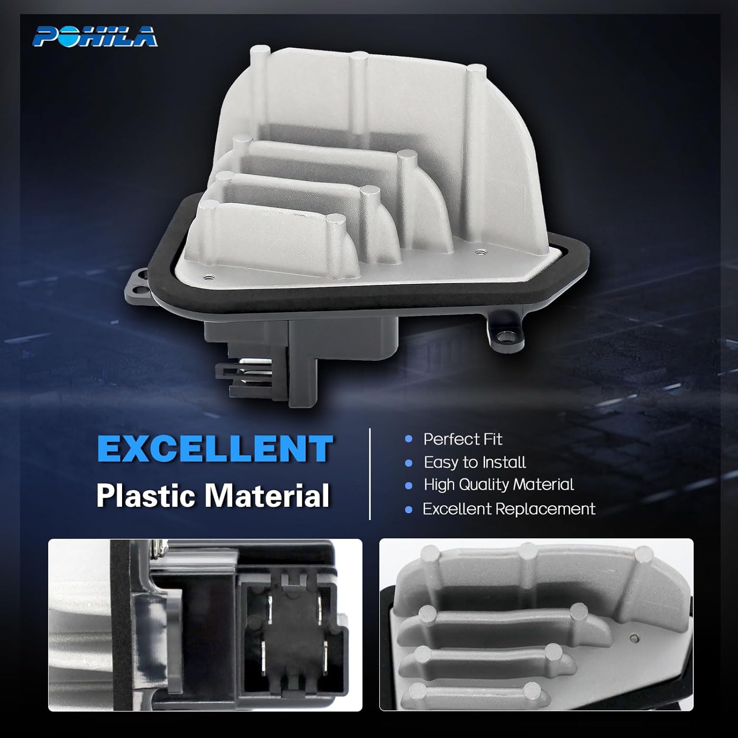 POHIAL HVAC Heater Front Blower Motor Resistor Compatible with Acura MDX 2001-2005, Honda Pilot 2003-2008, Replace# 79330S3VA01 3A1268 973541 RU351 20273 973-541 RU-351 JA1385