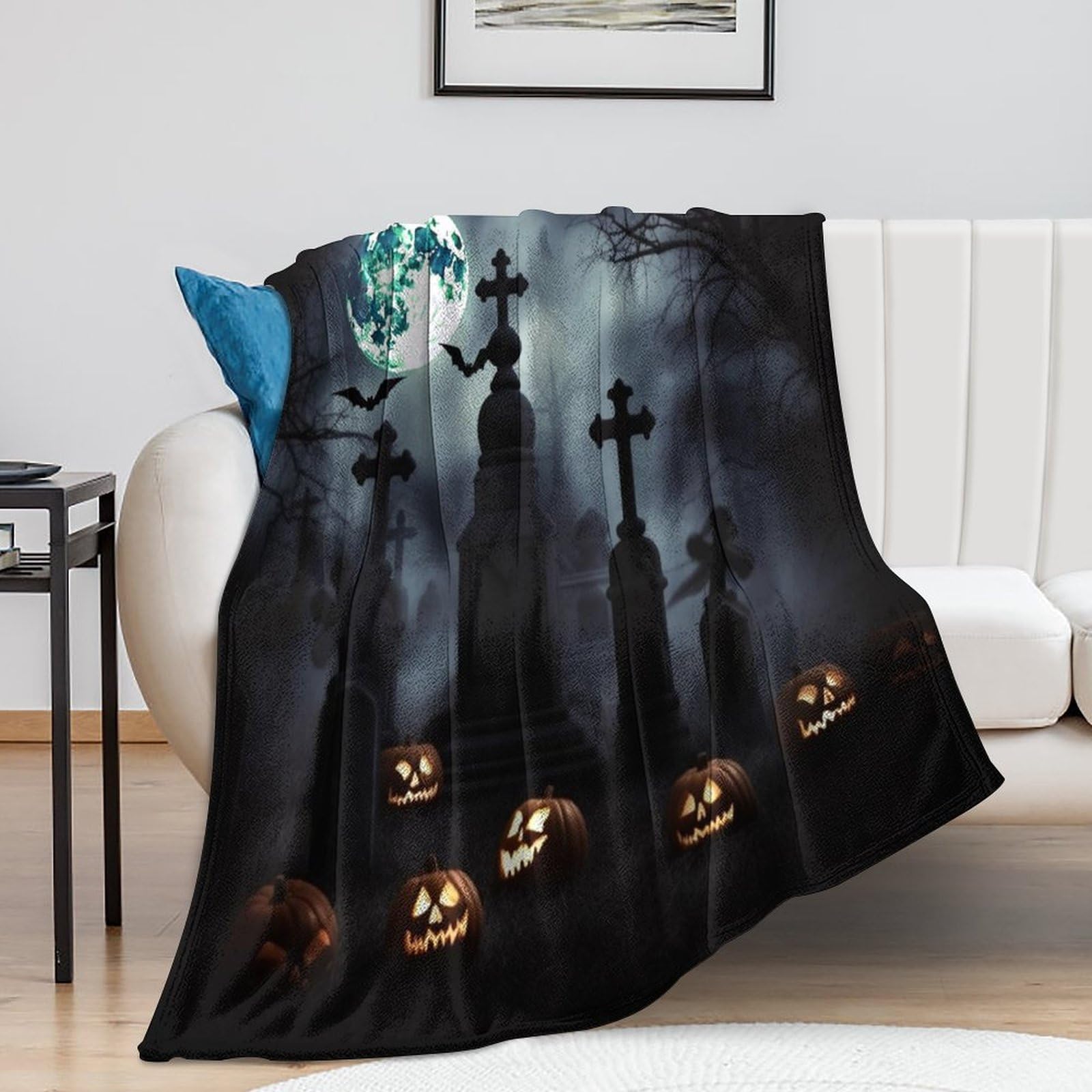 Couverture de lit gothique en peluche super douce de qualité supérieure