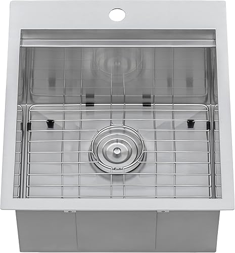 Miniatura 5 de Ruvati RVQ5221 - Fregadero de estación de trabajo para barbacoa al aire libre de 21 x 20 pulgadas, montaje superior T-316 de acero inoxidable de