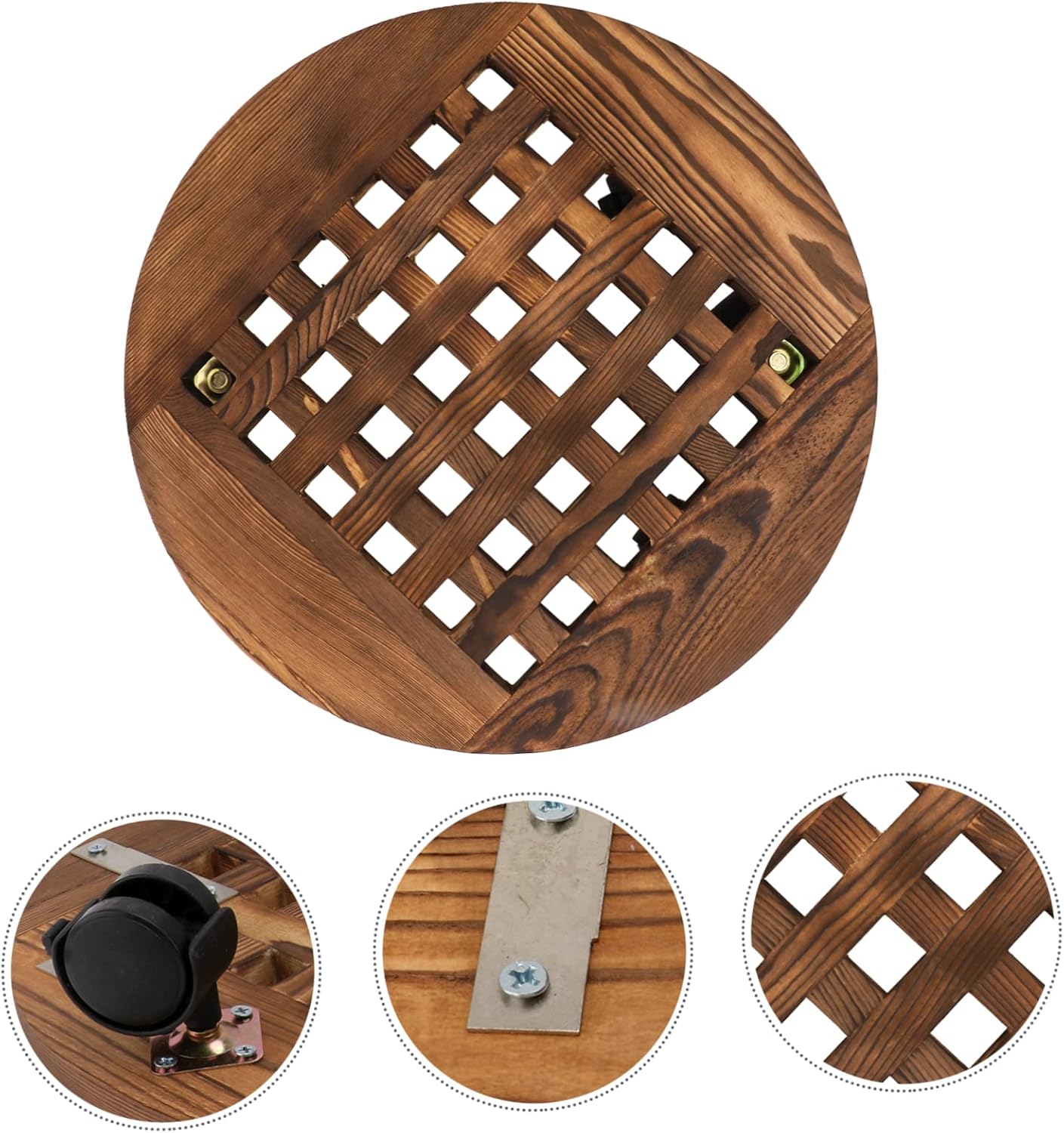 Movable Wooden Planter Tray Wheels for for Indoor and Outdoor Use Protects Floors from Damage Suitable for Heavy Plant Pots and