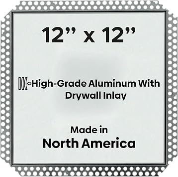 Best 12 x 12 Flush Access Panel for Drywall High-Grade Aluminum Frame with 5/8 Drywall Inlay, Mud-in Flange, Welded Frame, Removable Hatch & Touch Latches for Non-Rated Walls, BA-IVHDF
