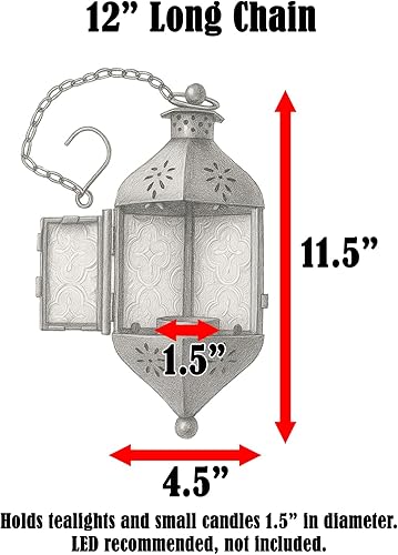 Miniatura 5 de Farol portavelas decorativo Vela Lanterns, estilo marroquí, colgante para decoración al aire libre, cristal azul