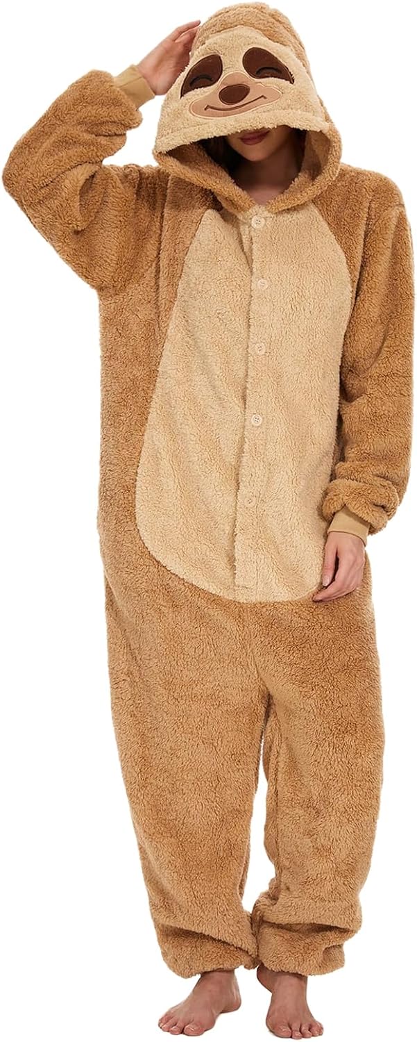 Luojida Onesie Adult Pajamas Cosplay Fleece Halloween Costume Unisex Sleepwear Jumpsuit Oversized Family Couples Pajamas