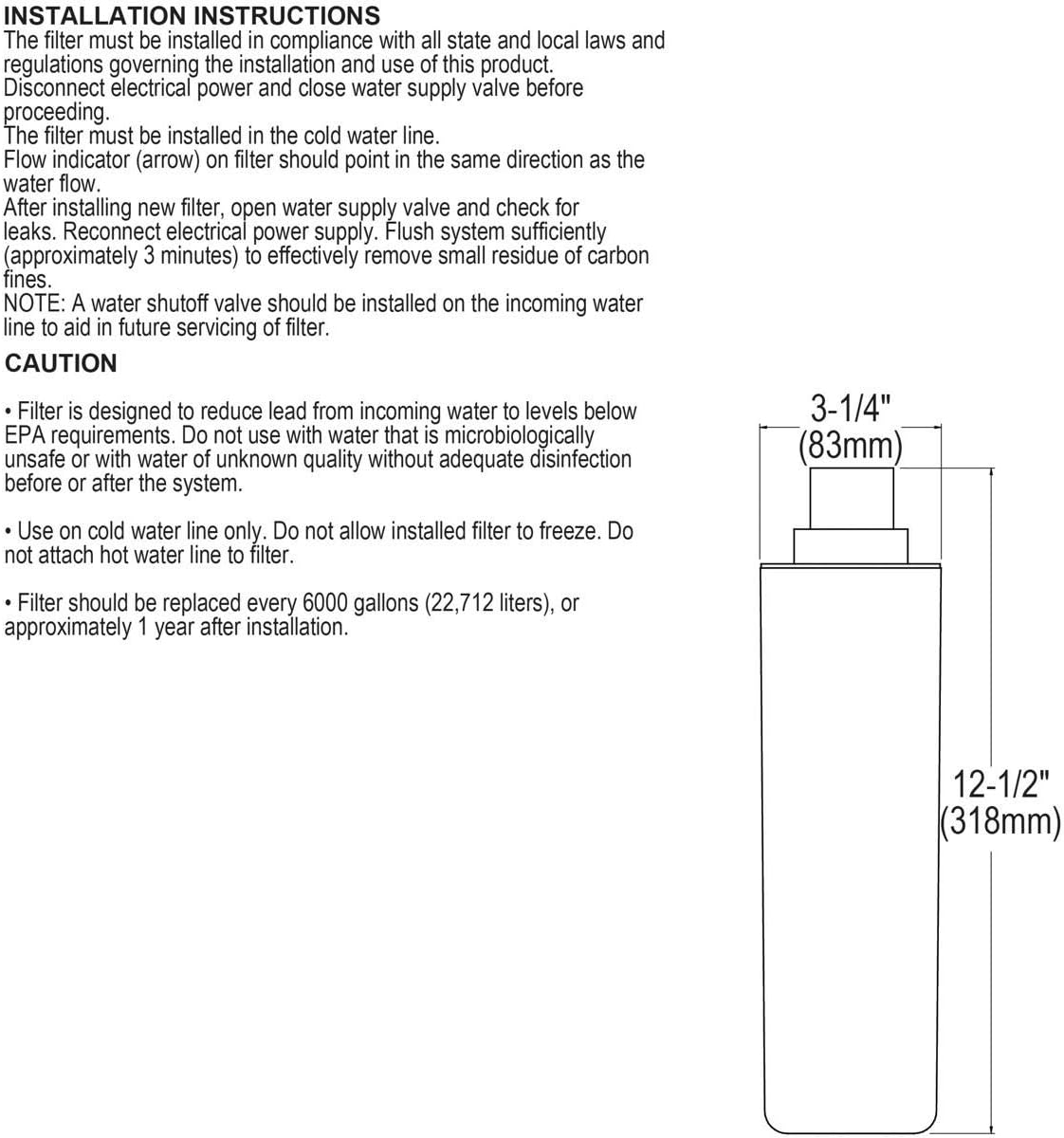 Super Big Clearance! Elkay WSF6000R-2PK WaterSentry Fresh 6000 CTO Filter Replacement, 2-Pack , White