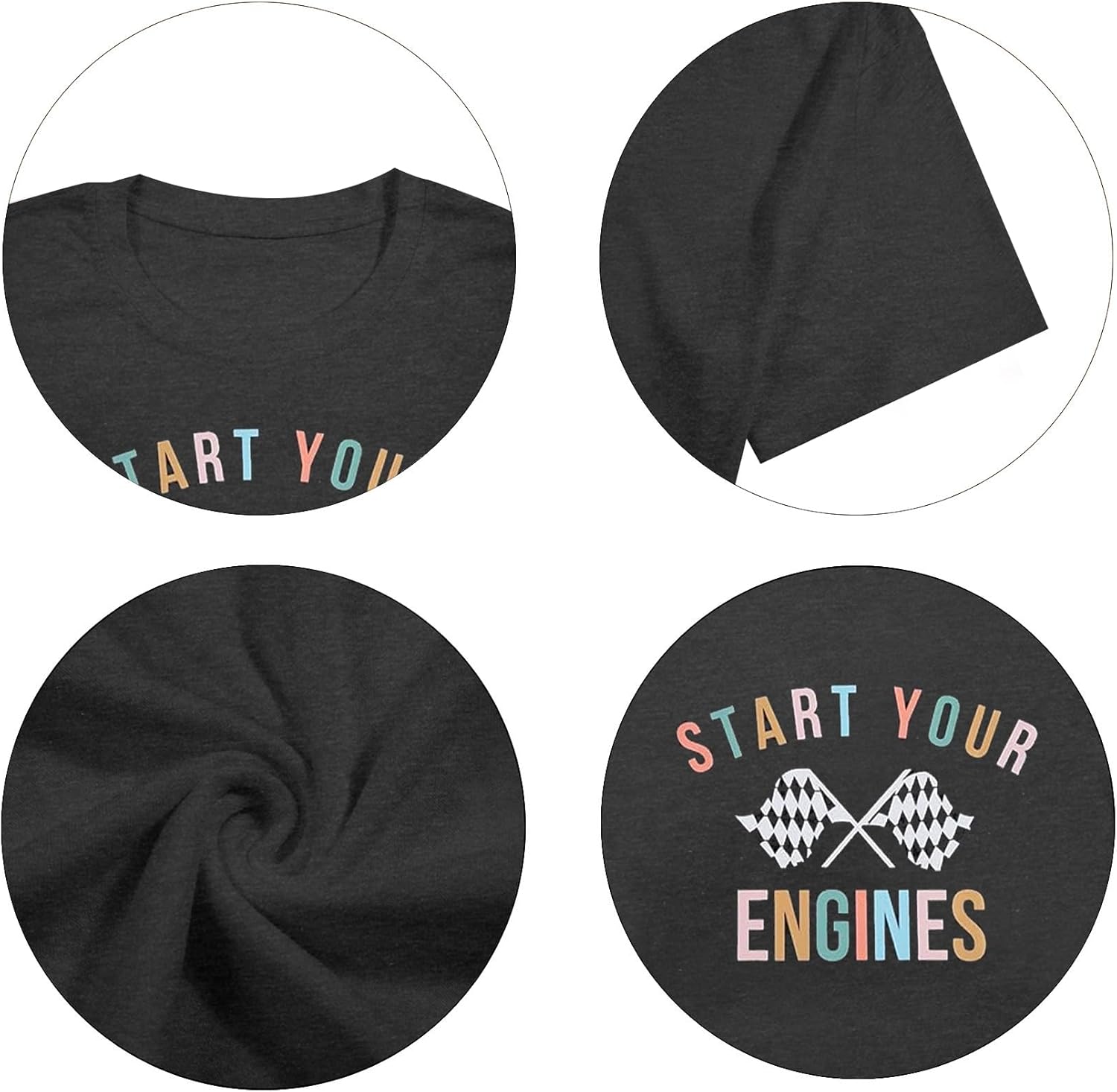 Racing Cars Shirt for Women Race Week Shirts Short Sleeve Tee for Car Lover - Image 5