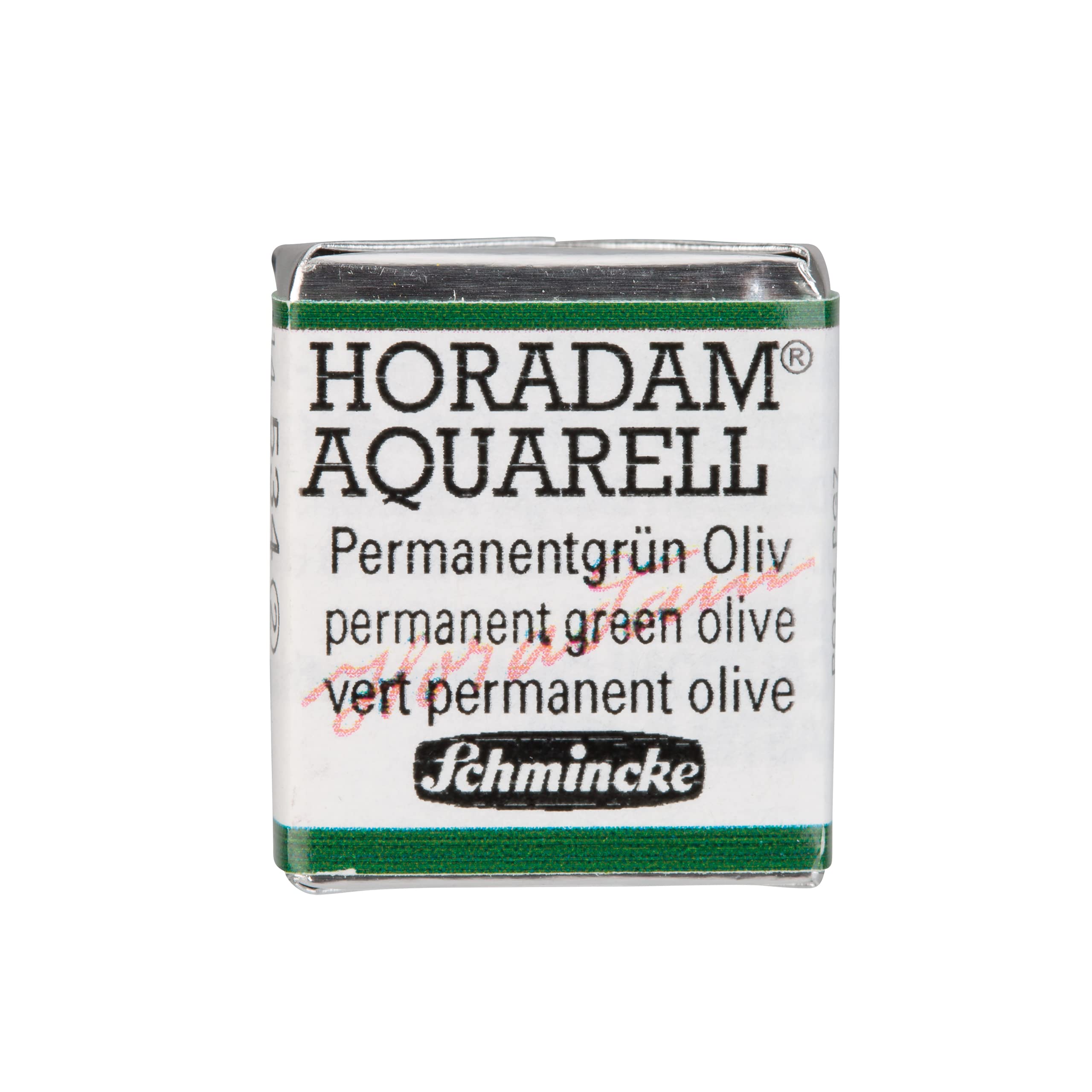 Schmincke - HORADAM® AQUARELL - acuarelas para artistas, 534 verde oliva permanente, 14 534 044, 1/2 godet