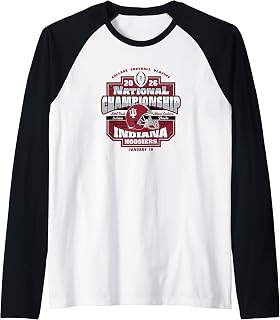 Indiana Hoosiers CFP National Championship 2026 Icon White Raglan Baseball Tee