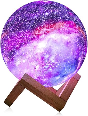 Amazon Co Jp プレゼント ナイトライト 月ライト 3dスターライト 16色 Ledインテリア照明 Usb充電 スタント付き リモコンスイッチ 15cm 16色 ホーム キッチン