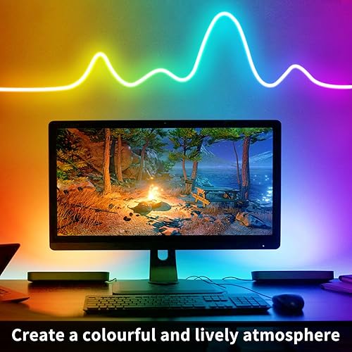 Miniatura 3 de Tira de luces LED de neón de 132 pies, CC 24 V RGB, tira de luz LED de neón LED RGB con aplicación de control remoto, impermeable, flexible, luces