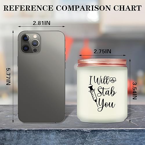 Miniatura 3 de Maybeone Regalos para enfermeras  Te apuñalaré  Regalos de agradecimiento para la semana de la enfermera  Velas perfumadas de lavanda para mujeres