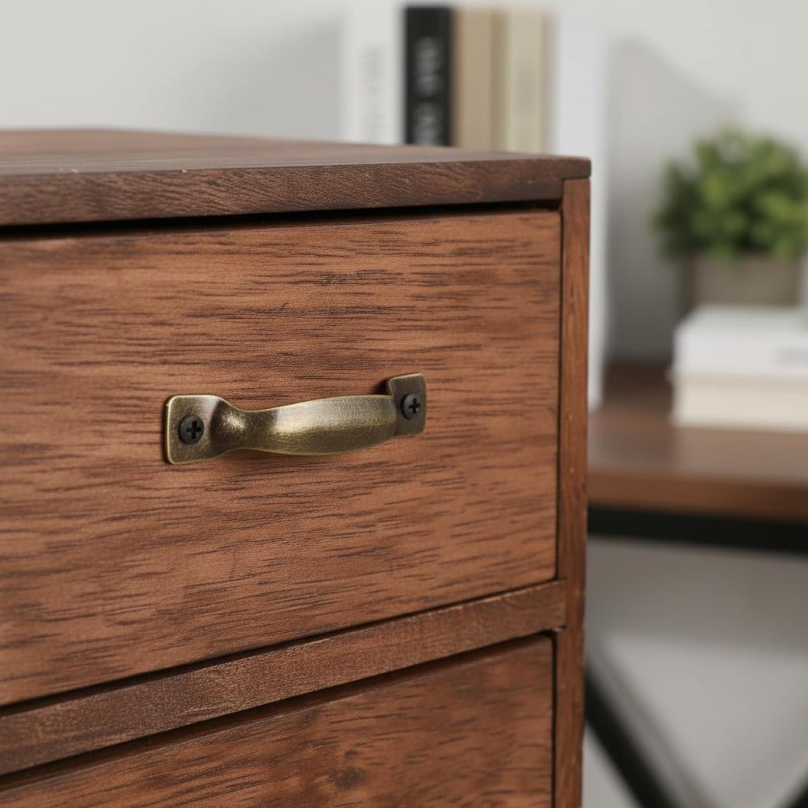 Cassettiera da Scrivania in Legno Massello Organizer Cassettiere Schedario Cassetti Portadocumenti Porta Ufficio 5 Vani Separazione Oggetti Piccoli Accesso Facile Adatta a Scrivanie Casa