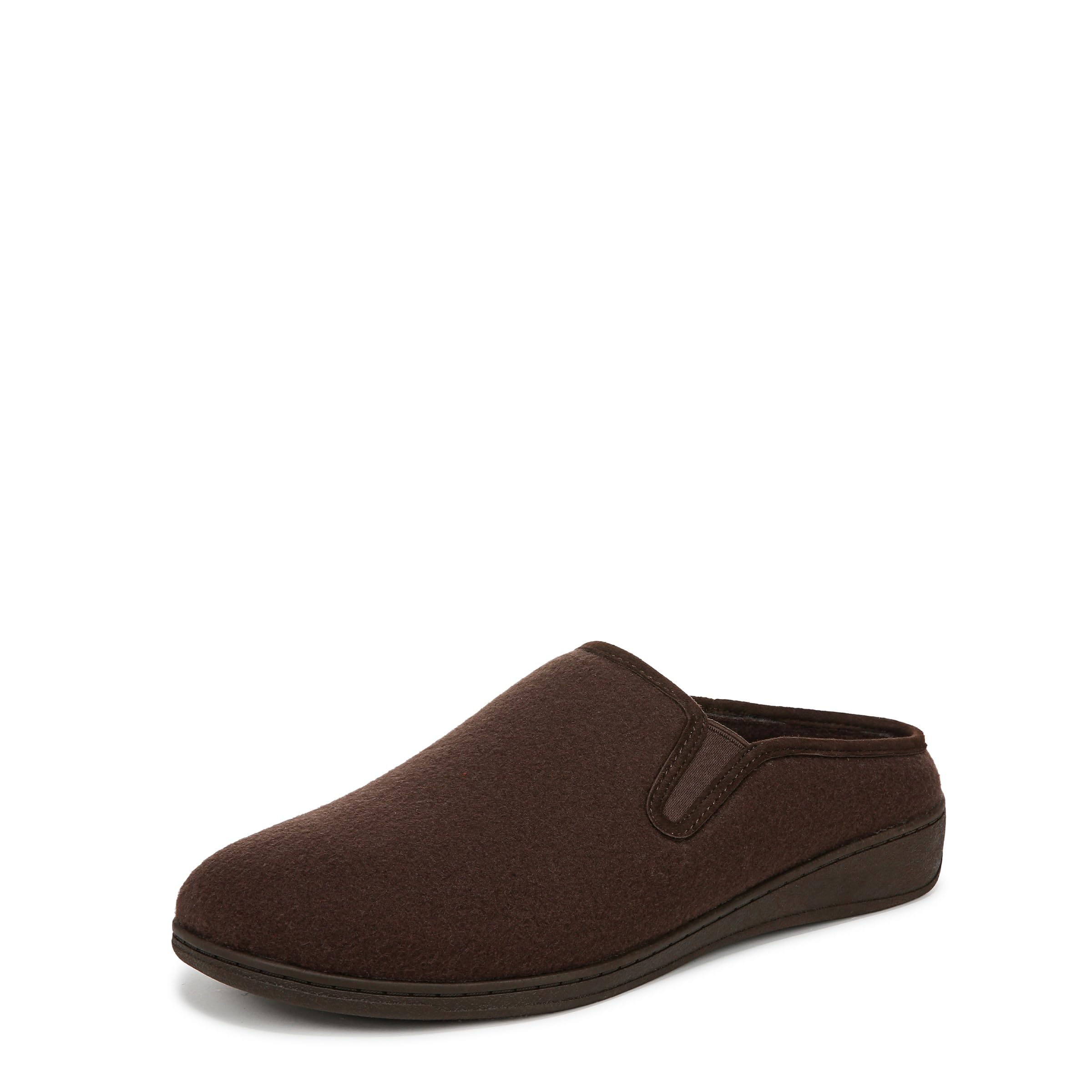 Vionic Mens Unwind Mule Slippers, Medium Fit, Chocolate Brown Fabric, UK 9.5