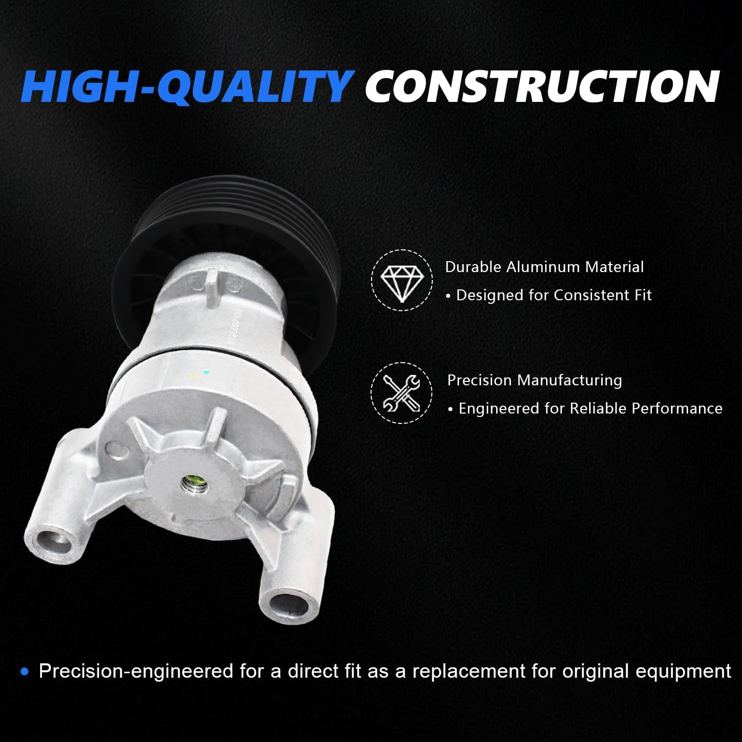 AUCERAMIC 39083 Drive Belt Tensioner Assembly with Pulley Fit for Chevy Silverado Tahoe Suburban Colorado Avalanche Express GMC Sierra Yukon Savana Canyon Cadillac Escalade 4.8L 5.3L 6.0L 6.2L V8