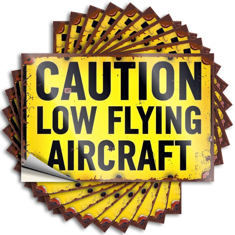 Caution: Low Flying Aircraft Saying Mens | Coastal Case Removable Decal Pack(12X18CM)