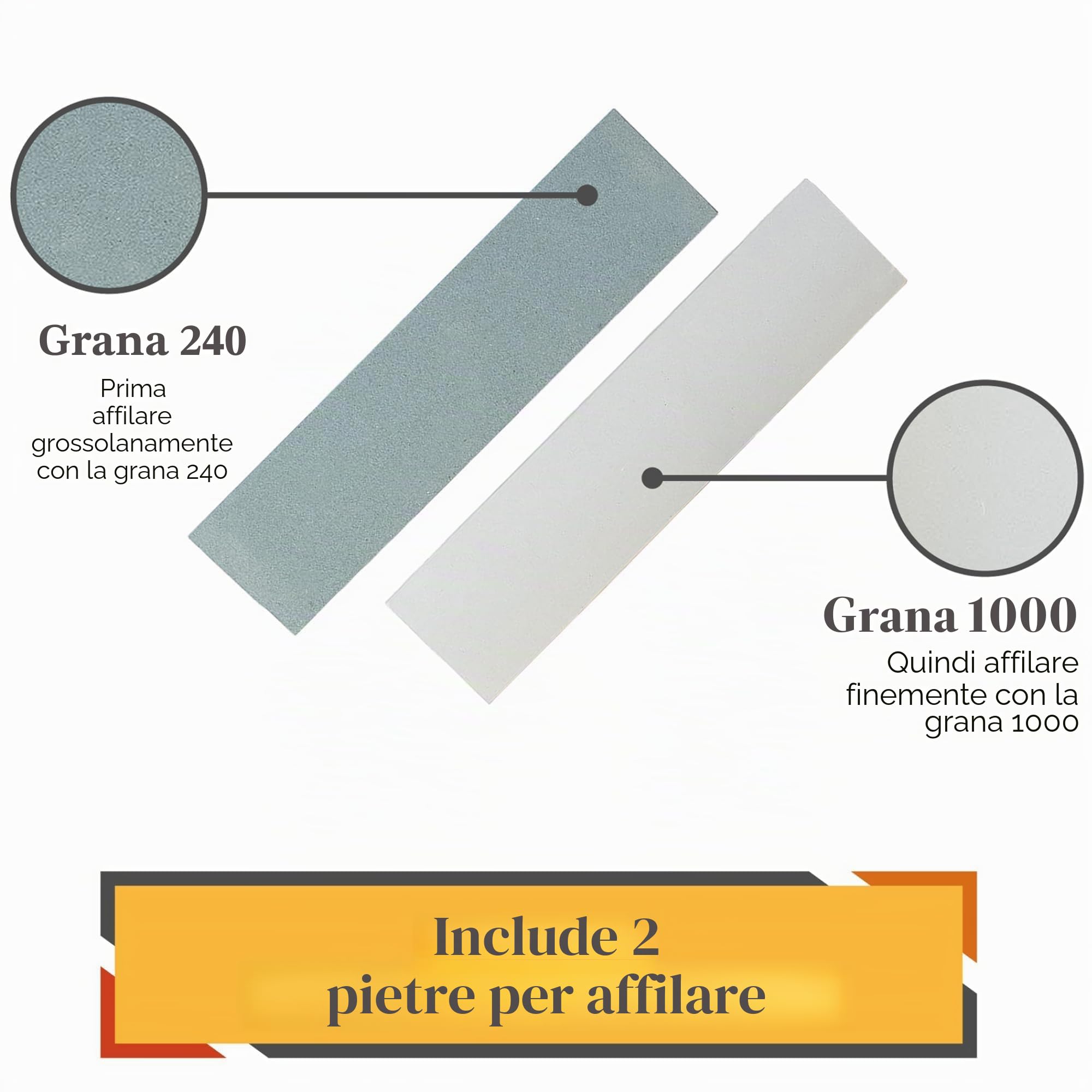 Set Scalpelli per Legno con Pietre - 6 Sgorbie per Legno e 2 Pietre Affila Scalpelli - Kit Scalpello Attrezzi Lavorazioni Legni - Misure Scalpello 6 13 19 25 32 38 mm