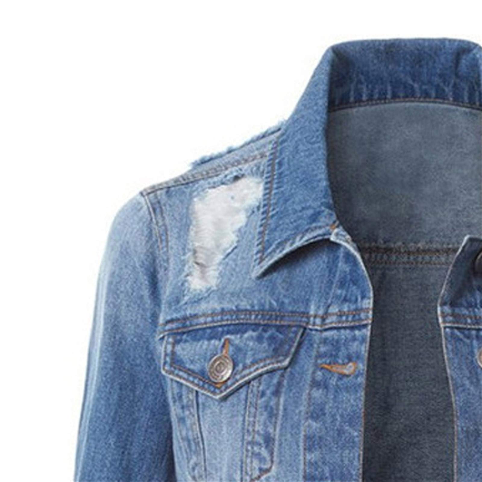 Chaqueta de entretiempo elegante para mujer, chaqueta vaquera para mujer, corta y entallada, chaqueta de tiempo libre, chaqueta vaquera, chaqueta vaquera, chaqueta vaquera, chaqueta vaquera, chaqueta