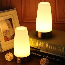2pack Motion Sensor Table lamp Battery Operated Night Light for Bedroom Hallway