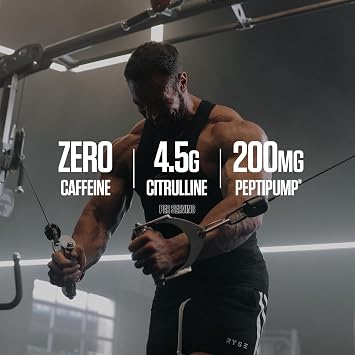 Ryse Loaded Pump Pre Workout Powder - Unflavored - No Caffeine Stimulant Free Formula for Pump, Power & Endurance - L-Citrulline, PeptiPump, Betaine Anhydrous, Taurine & AstraGin - 25 Servings