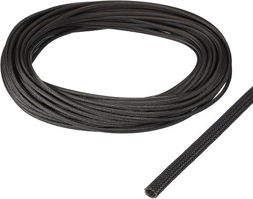 uxcell Insulation Cable Protector,2.5mm/0.10 Inch-20m/66 Feet High Temp Fiberglass Sleeve Black
