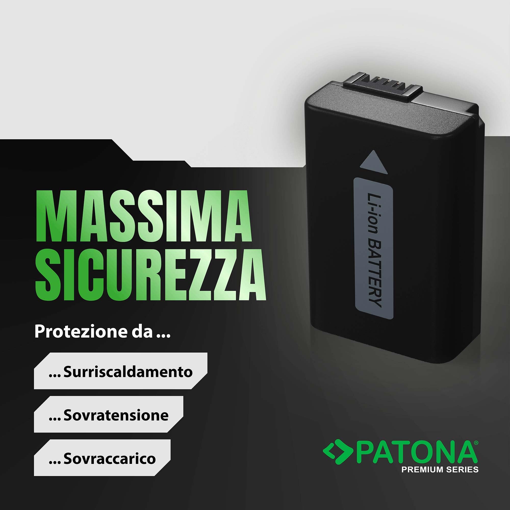 PATONA PREMIUM Batteria NP-FW50 1100mAh / 7,2V / 7,9Wh compatibile con Sony Alpha 7 A7 A7S A7R A7II A6000 A6300 A6400 A6500 RX1R III DSC-RX1RM3 DSC RX10 Mark II III IV NEX-3 NEX-5 NEX-6 NPFW50