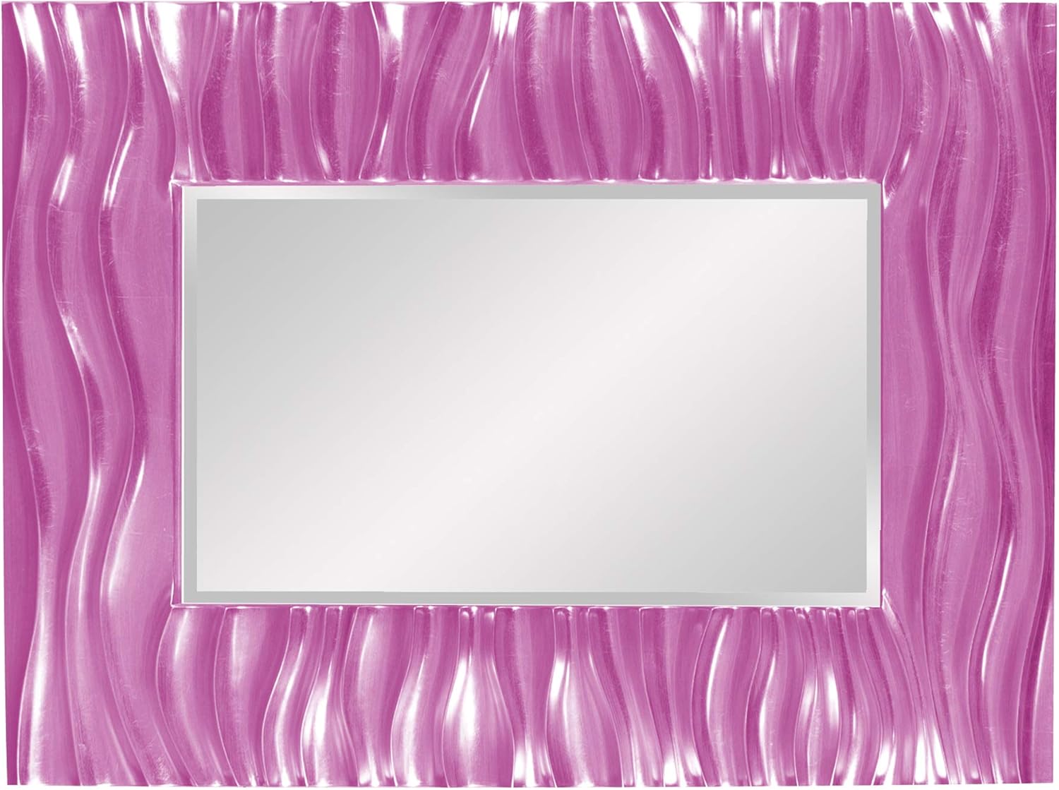 Howard Elliott Zenith Hanging Rectangular Mirror for Wall, Modern Wave Design Resin Frame Accent Vanity Mirrors for Living Room, Entryway & Bathroom or Any Room, 31 x 39 Inch,