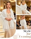 Femmes Pashmina Châles et Enveloppes pour robes de soirée Soirée de mariage Demoiselle d'honneur hiver chaud longue écharpe Châle