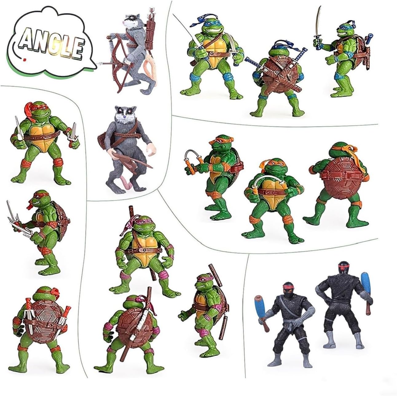 6-Pack Turtle Action Figures 4.7 Figure Toys Birthday Gifts for Kids Friends and Fans