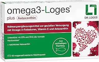 omega3-Loges® plus Astaxanthin - 60 Kapseln - Omega-3-Fettsäuren in Premium-Qualität mit einem hohen Anteil an DHA und EPA