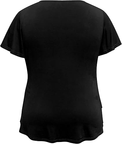 Miniatura 2 de LEEBE - Blusa con volantes para mujer, talla extragrande (S a 5XL)