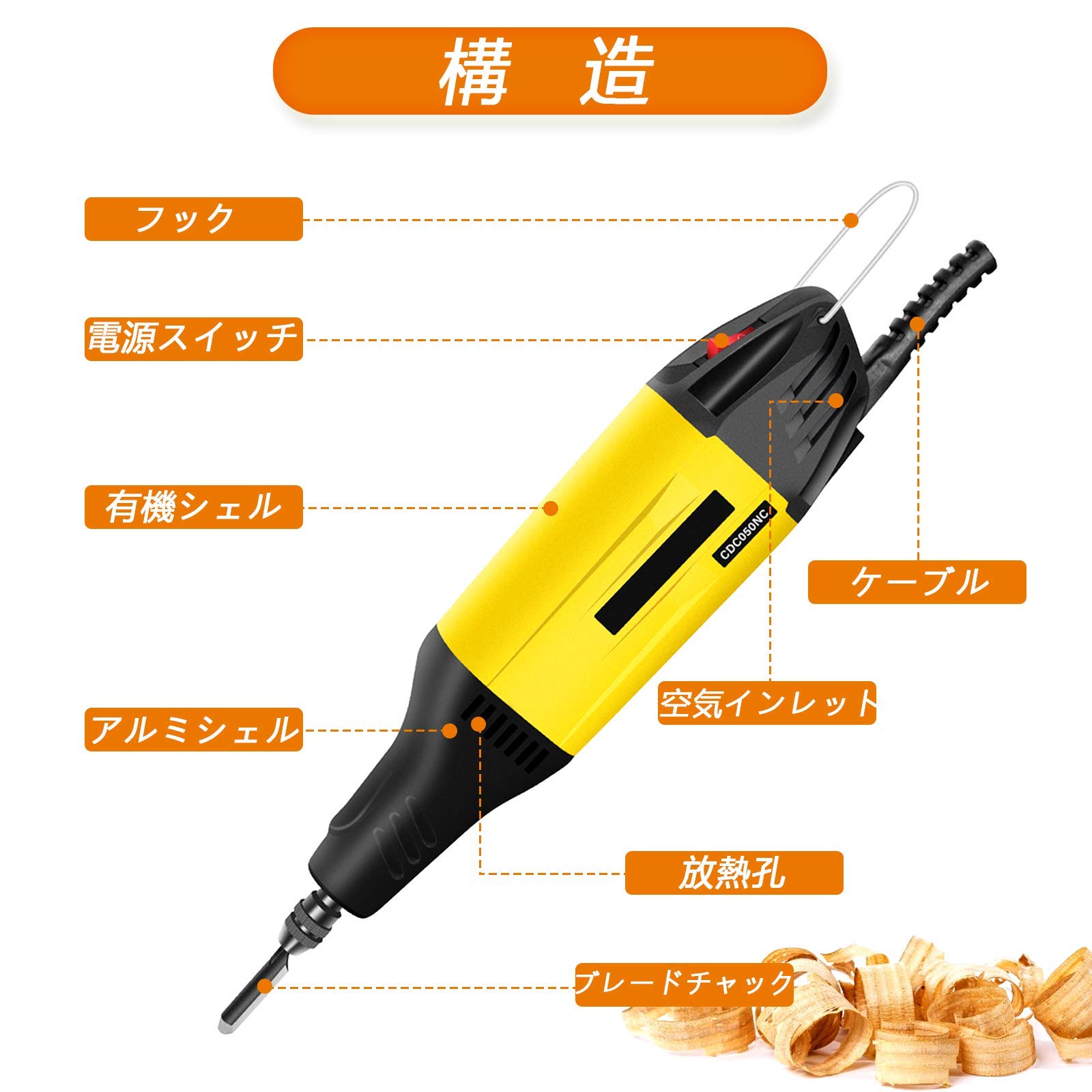 Amazon | YJINGRUI 電動ノミ彫刻ツール 電動ノミ 彫刻ツール電動