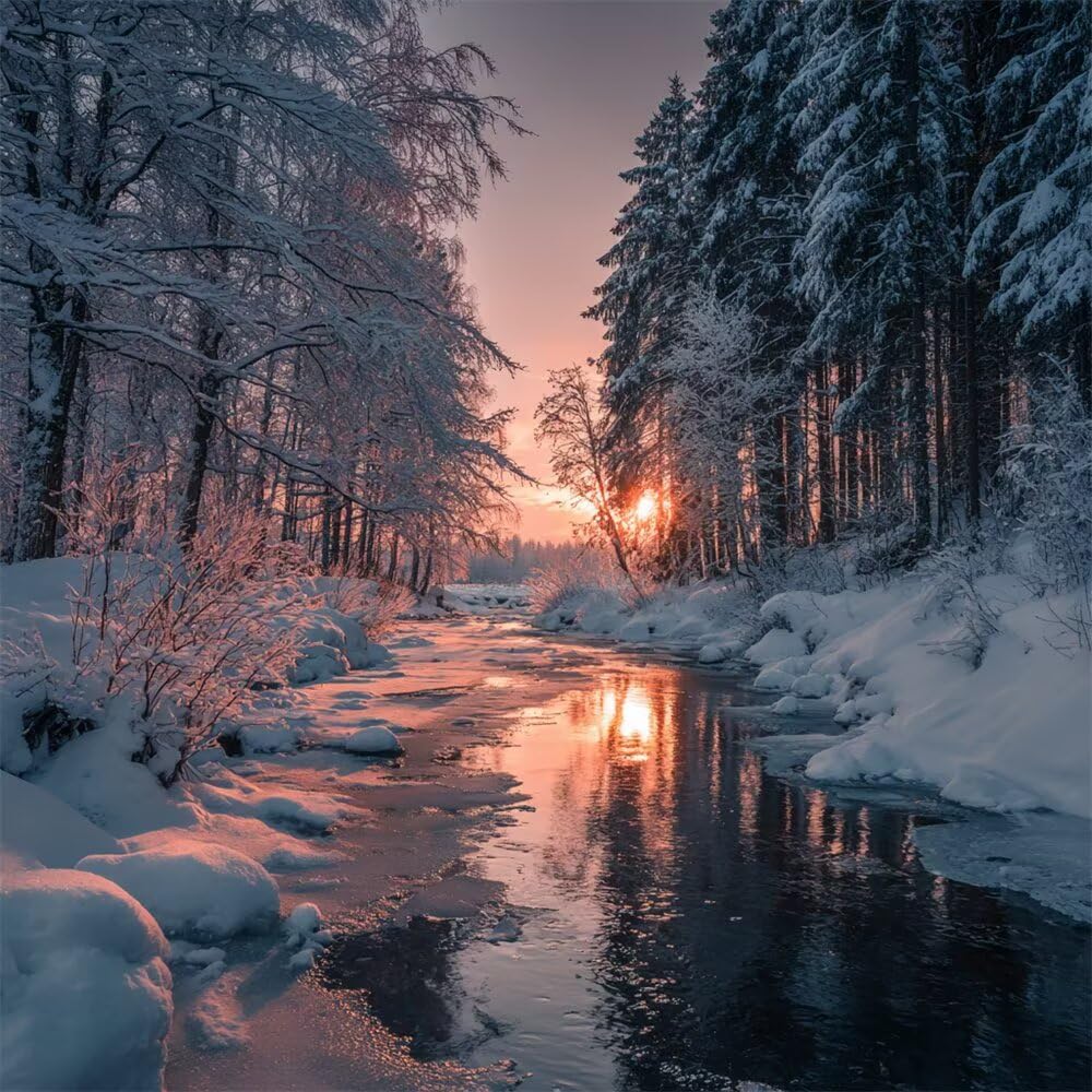 Diamond Painting Eckige Steine Winter Wald Diamond Painting Bilder -L57