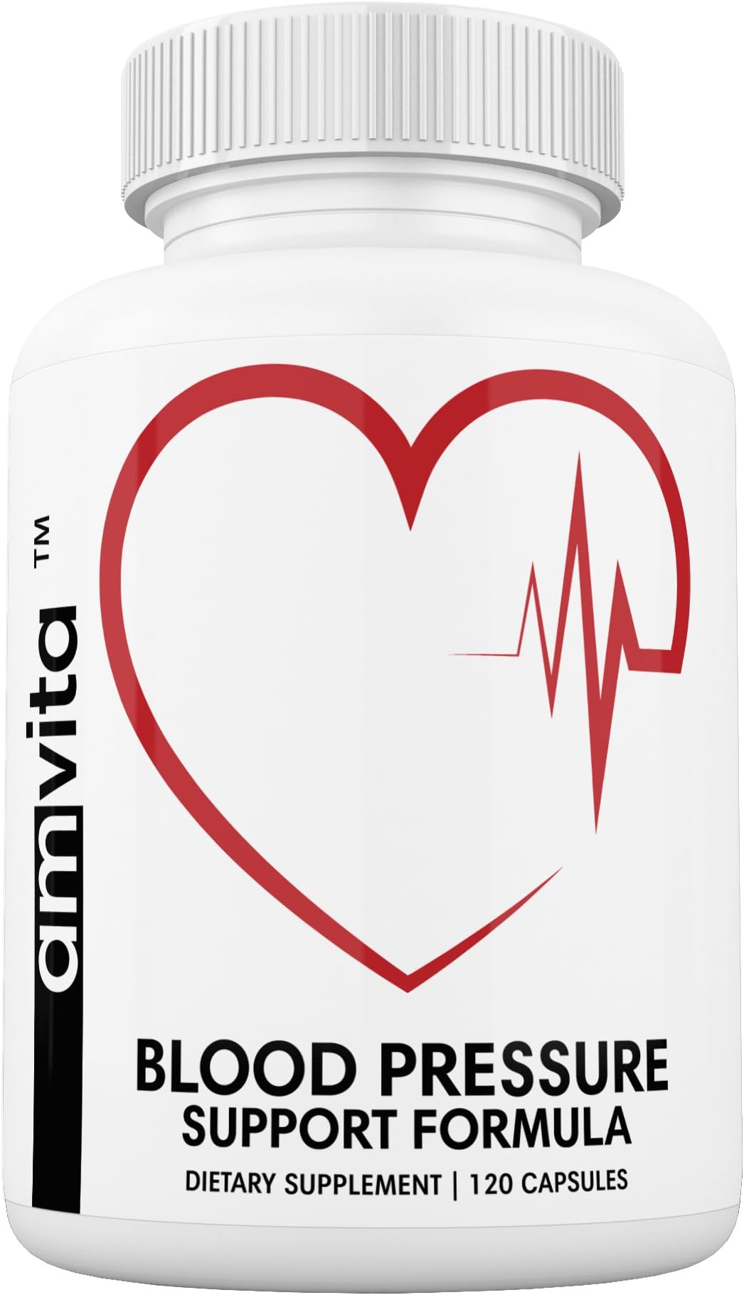 Premium Blood Pressure Support Supplement with Vitamins, Hawthorn, Niacin, Garlic and Hibiscus - Promotes Healthy Blood Pressure - Non-GMO - Made in USA - 120 Capsules