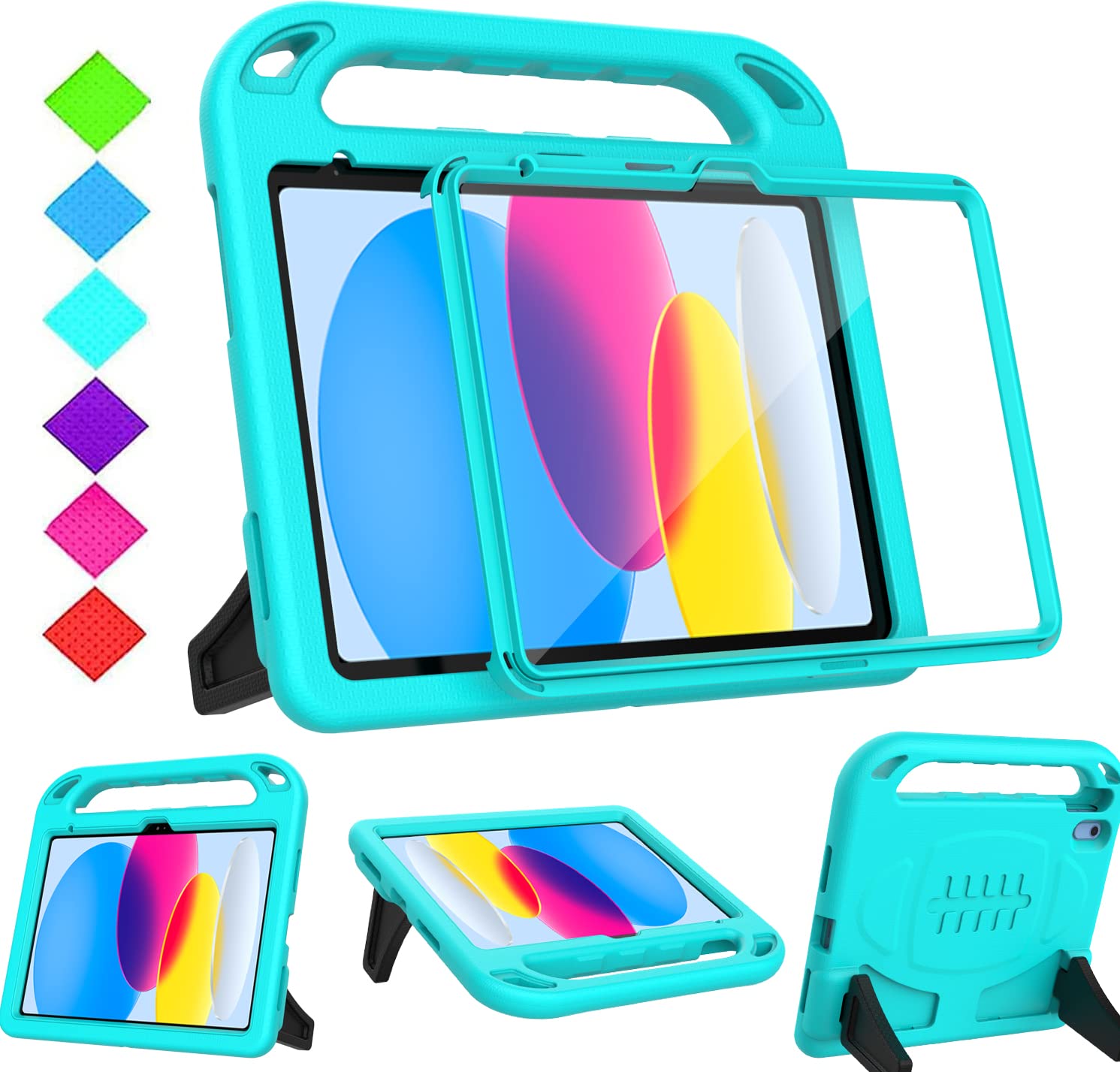 Amazon.com: BMOUO iPad 10th Generation 10.9 inch 2022 Case, Turquoise ...
