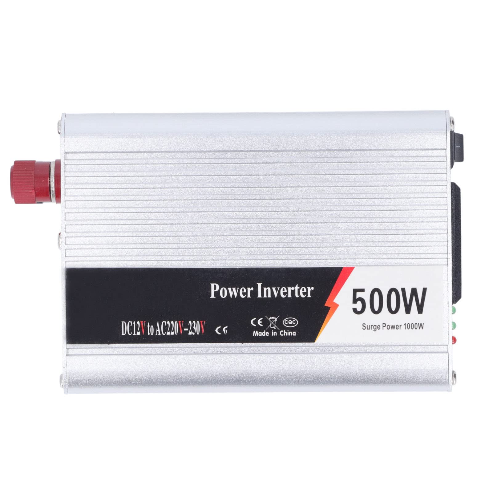 Fabater Inversor de Corriente para Automóvil, Inversor de Corriente de Onda Sinusoidal Corregida de Pico Continuo de 500 W, Convertidor de CC a CA con Toma de CA Universal y Salida USB de 5 V para