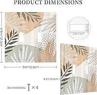 Vista 5 de Placa de interruptor de luz de 2 cuadrillas con hoja verde bohemia de mediados de siglo, diseño bohemio tropical de doble palanca, placa frontal