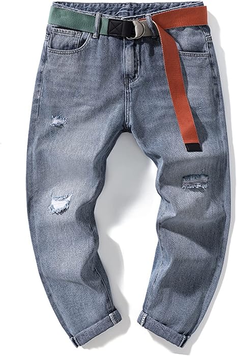 Amazon Co Jp メンズ ジーパン 潮のブランドのルーズホールストレート9ポイントジーンズトレンドカジュアルオールマッチパパズパンツメンズパンツ 色 Light Blue Size 33 ファッション Amazon Co Jp メンズ ジーパン 潮のブランドのルーズホールストレート9ポイントジーンズトレンドカジュアルオールマッチパパズパンツメンズパンツ 色 Light Blue Size 33 ファッション