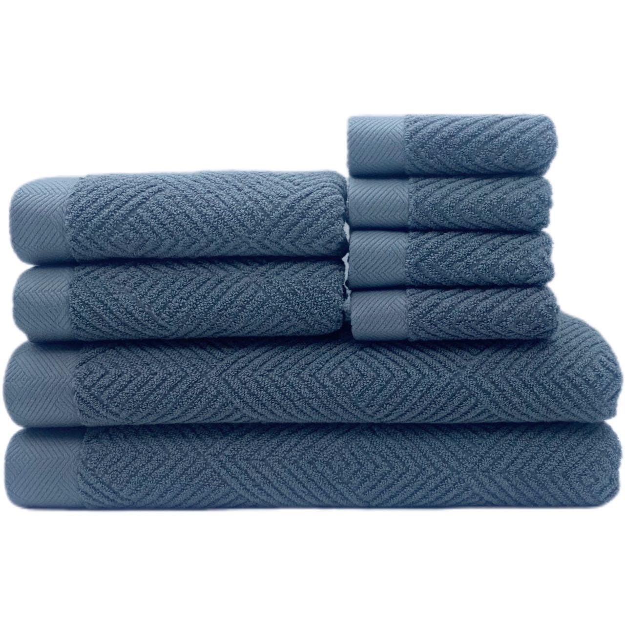 CBLdF Bath towel set (70 * 140cm) 100% cotton quick drying high water absorption thickened soft hotel quality towel suitable for bathrooms and spa (grey, 8 piece towel set), zaizai 001