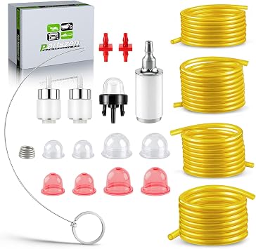 AC04122 4 Feet Fuel Line Kit Primer Bulb Fuel Filter kit for Zama Craftman Ryobi Homelite Husqvarna Poulan Carburetor Chainsaw Trimmer Blower 2 Cycle Small Engine