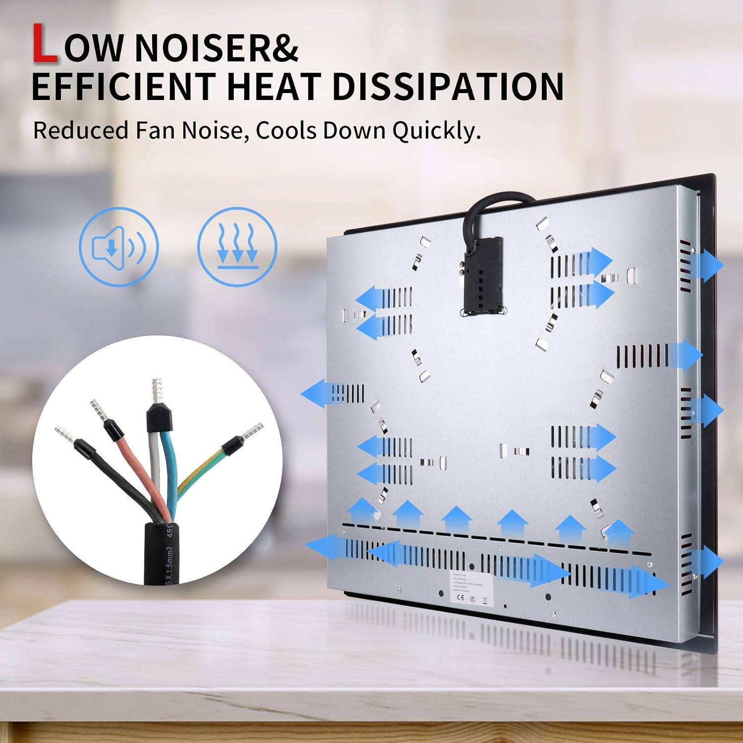 Piano di Cottura Elettrico, 6KW Incorporato in Vetroceramica, 4 Zone, Nero-59cmx52cmx0.62cm Piano di Cottura Elettrico, 6KW Incorporato in Vetroceramica, 4 Zone, Nero-59cmx52cmx0.62cm