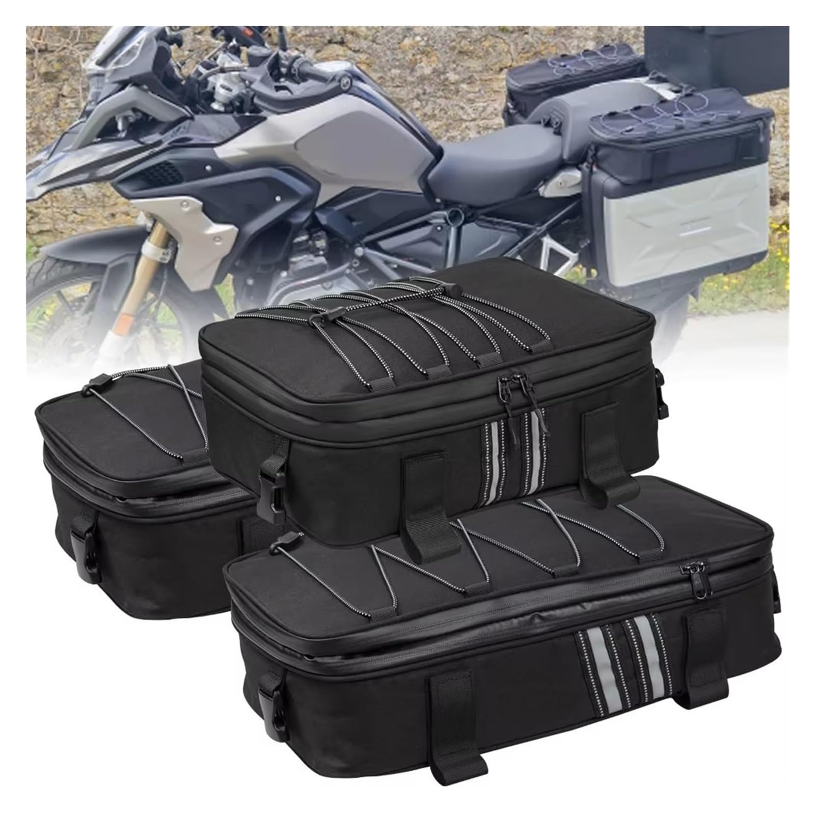 Moto Paraurti Borsa per BMW per R 1200 per GS per Moto da Avventura Sella Impermeabile Bagaglio Baule Multifunzionale(1 Top Bag)