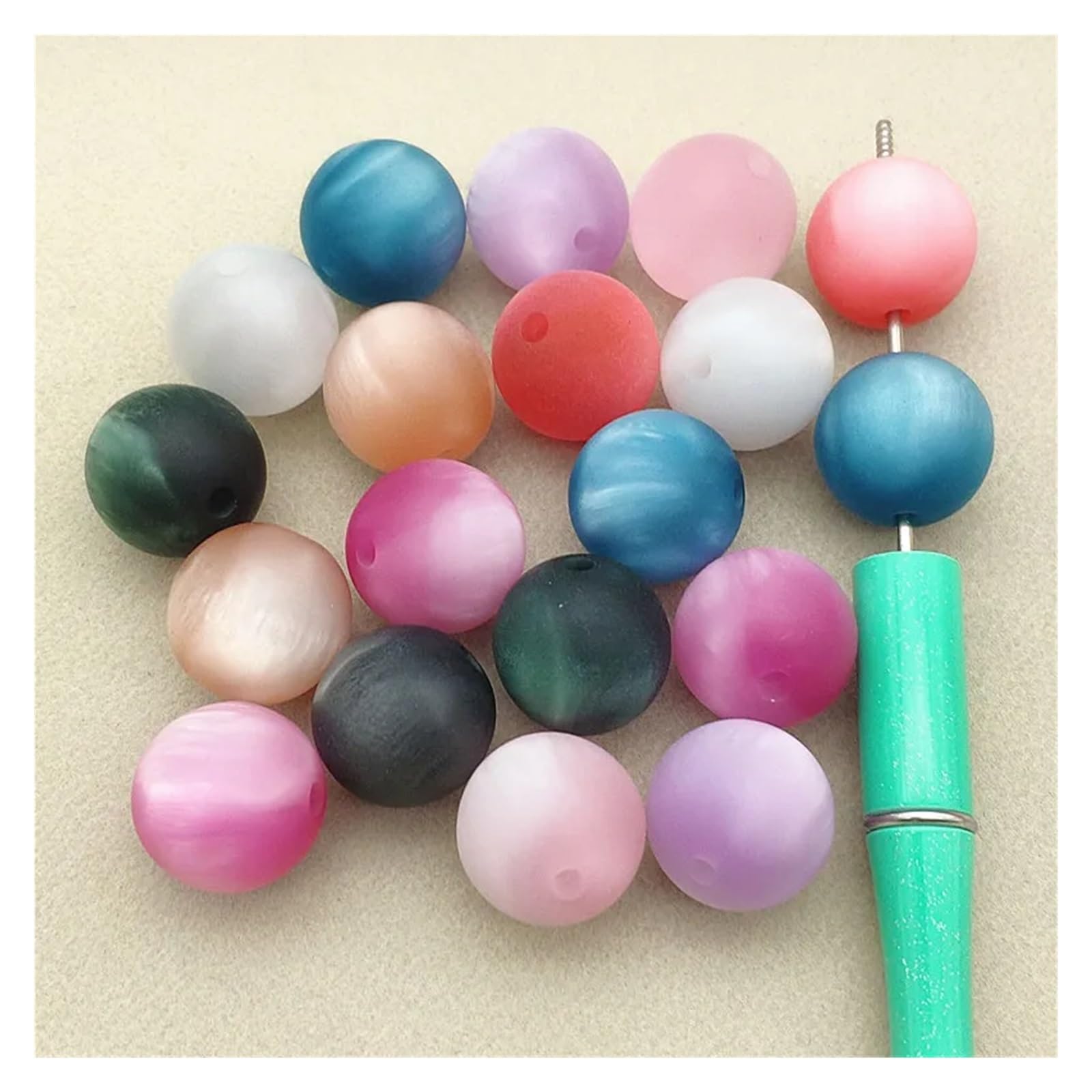 Perles Rondes en résine Mate, 20mm, 100 pièces, for Bracelet/Collier/Boucles d'oreilles Faits à la Main, pièces de Bricolage, résultats de Bijoux