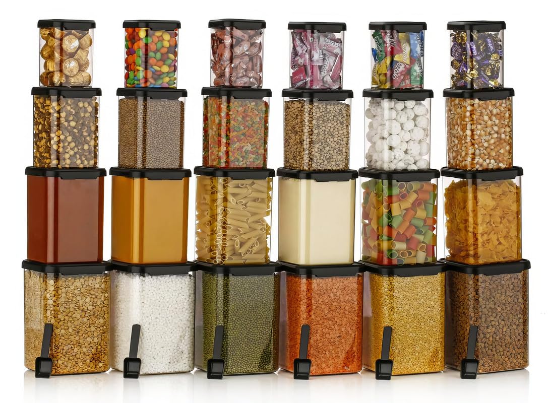 flymore Plastic 1400Ml Airtight Containers Set For Kitchen Storage And Containers Box For Pantry Organization And Containe...