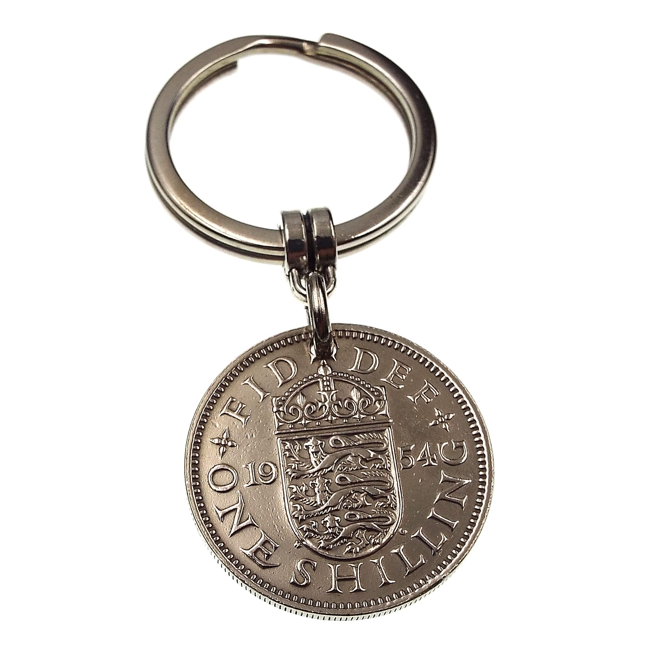 A Silver Dream 1954 English Shilling Coin Keyring