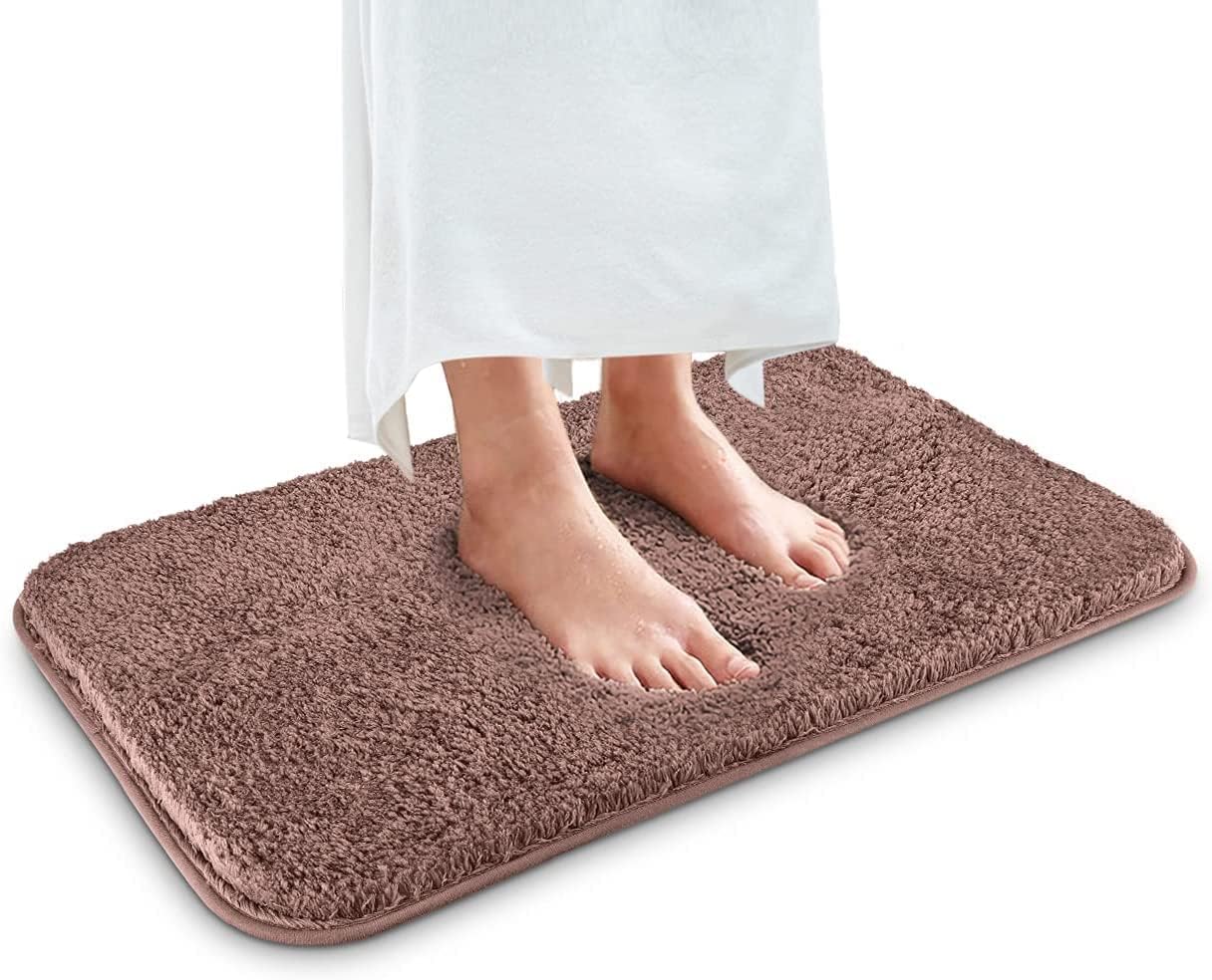 Set De 3 Tapis De Bain, Antidérapant Lavable En Machine Poils Longs En Fausse Fourrure Absorbant